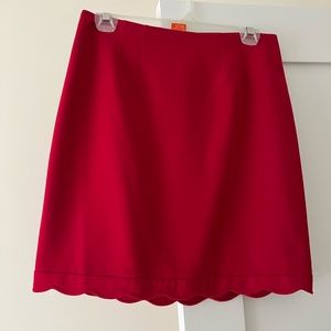 Jacob red mini skirt.